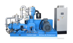 Oil-free water-cooled piston air compressor for PET bottle blowing beverage industry